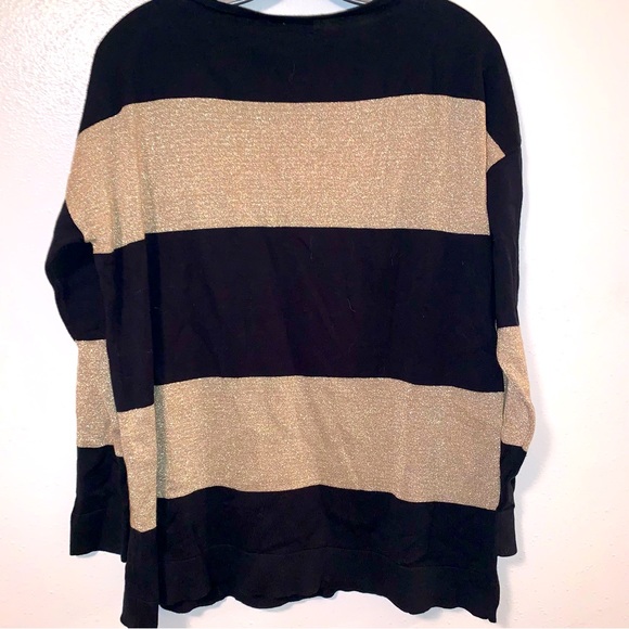 Chaps Medium Stripe Metallic Look Knit Tunic - Picture 7 of 7